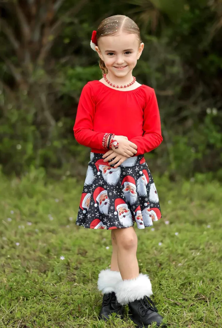 1 left! 3T ~ Twirl Skort ~ Snowy Santa