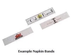 2-Color Custom Printed Paper Napkin Bands (for 6" x 1 1/2" Linen Napkins) - 20,000 bands/case