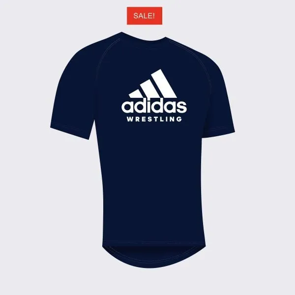 aA502p-Adidas Wrestling Printed Compression Training Shirt