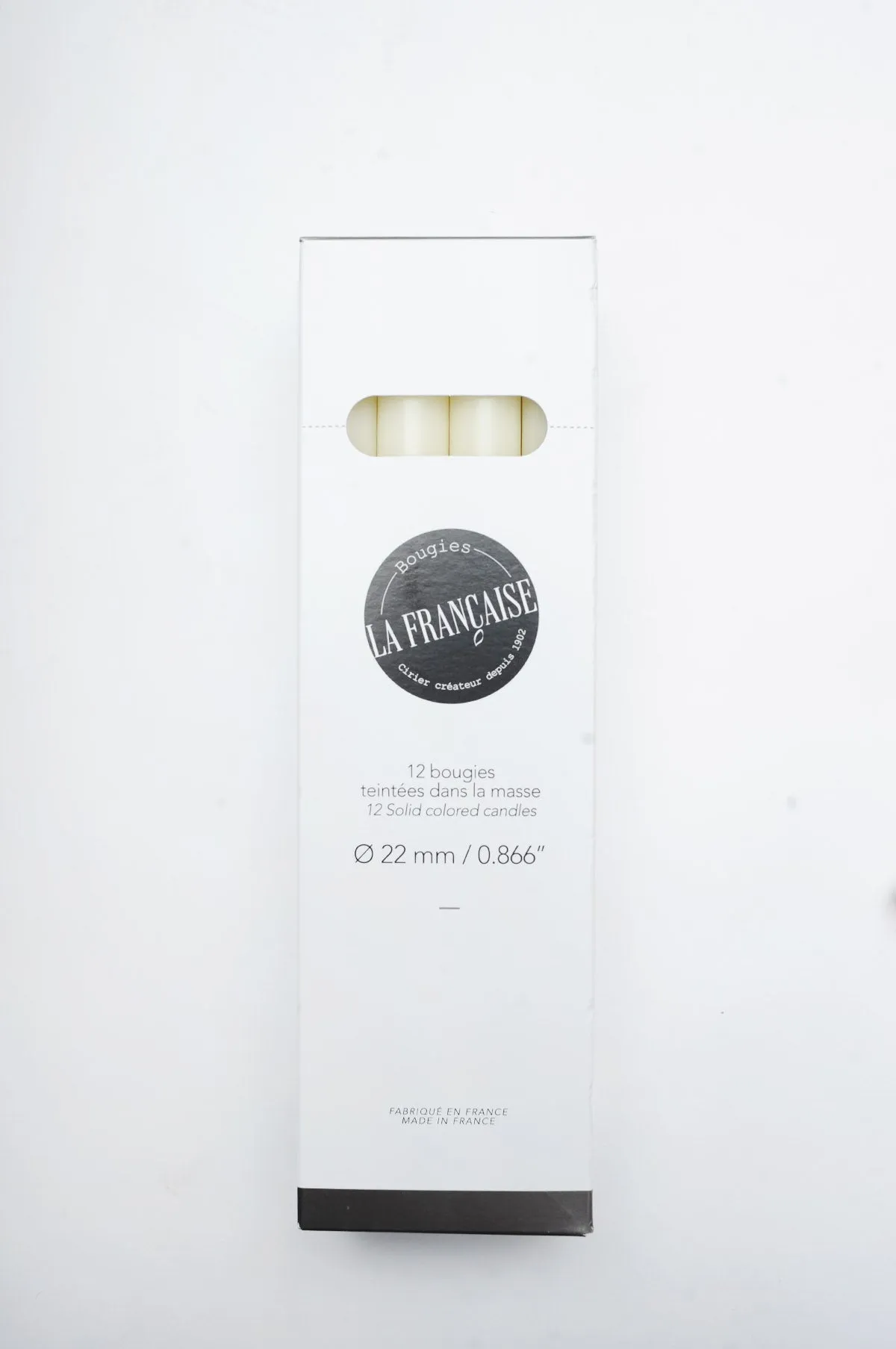 Box of 12 Ivoire Dinner Candles