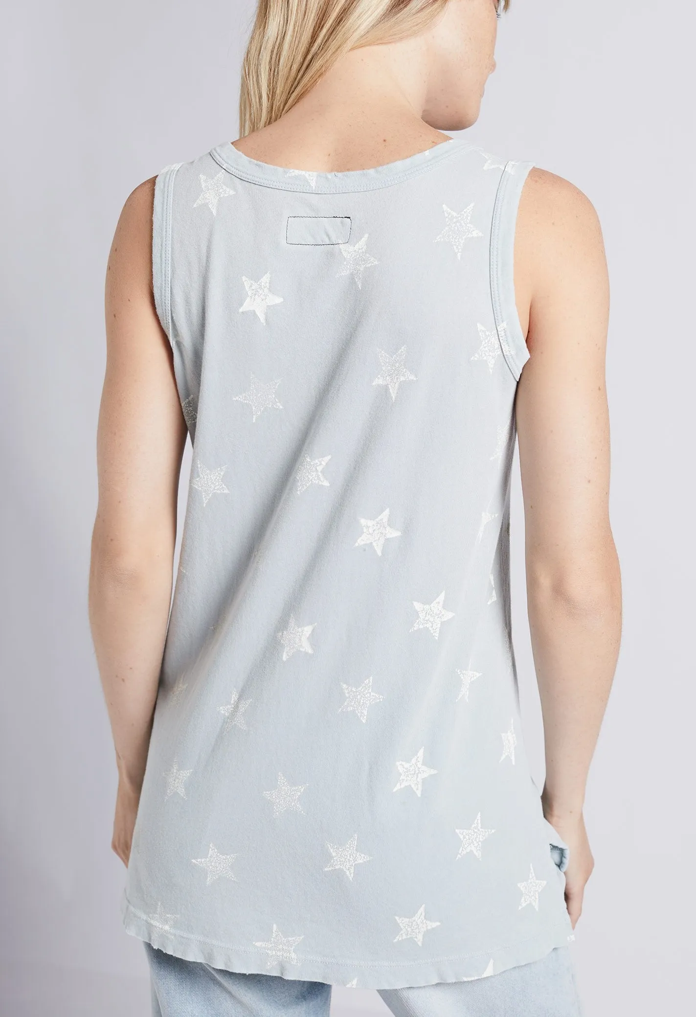 Current Elliott - The Muscle Tee Pearl Blue w/ White Stars