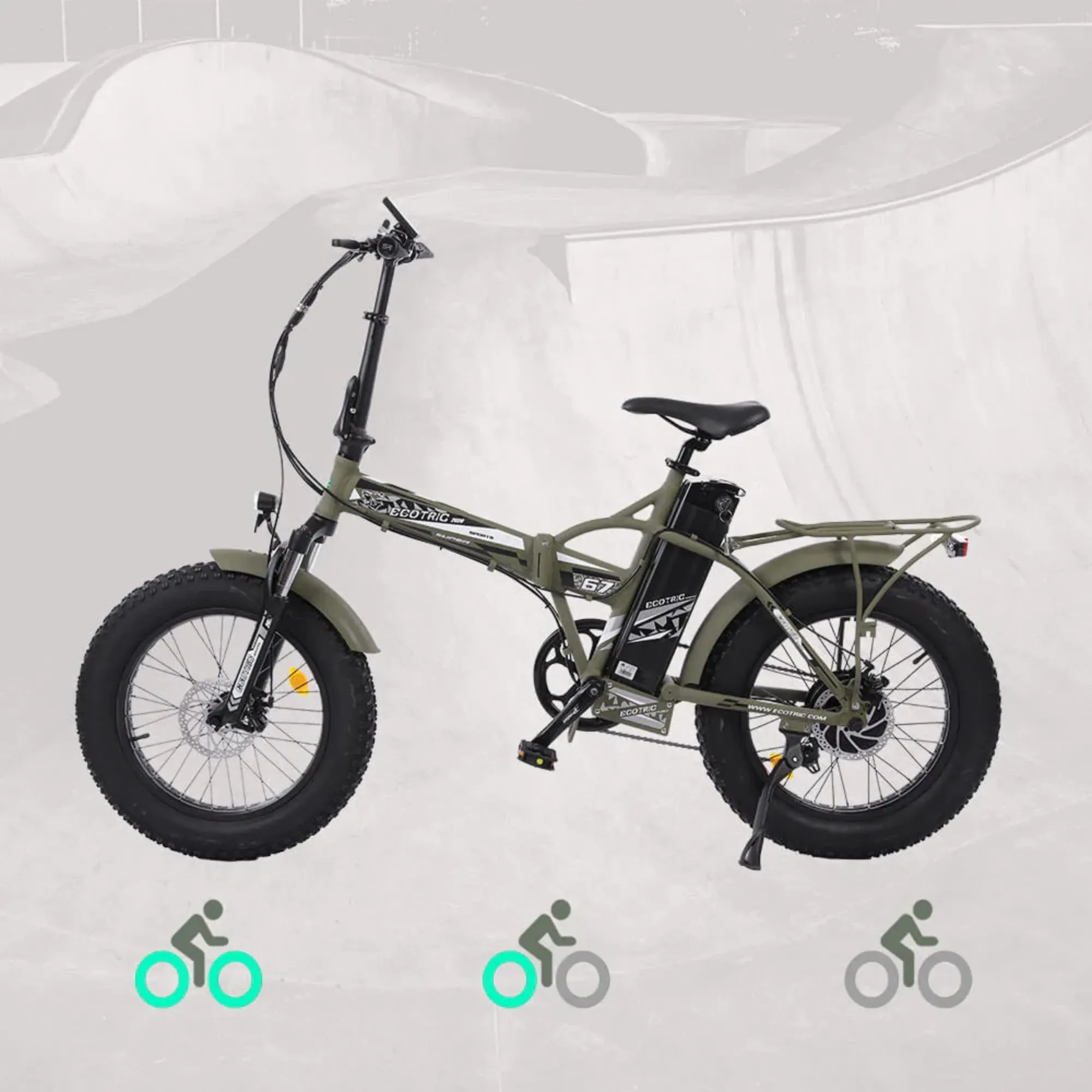 Ecotric 500W 20" Fat Portable and Folding Electric Bike