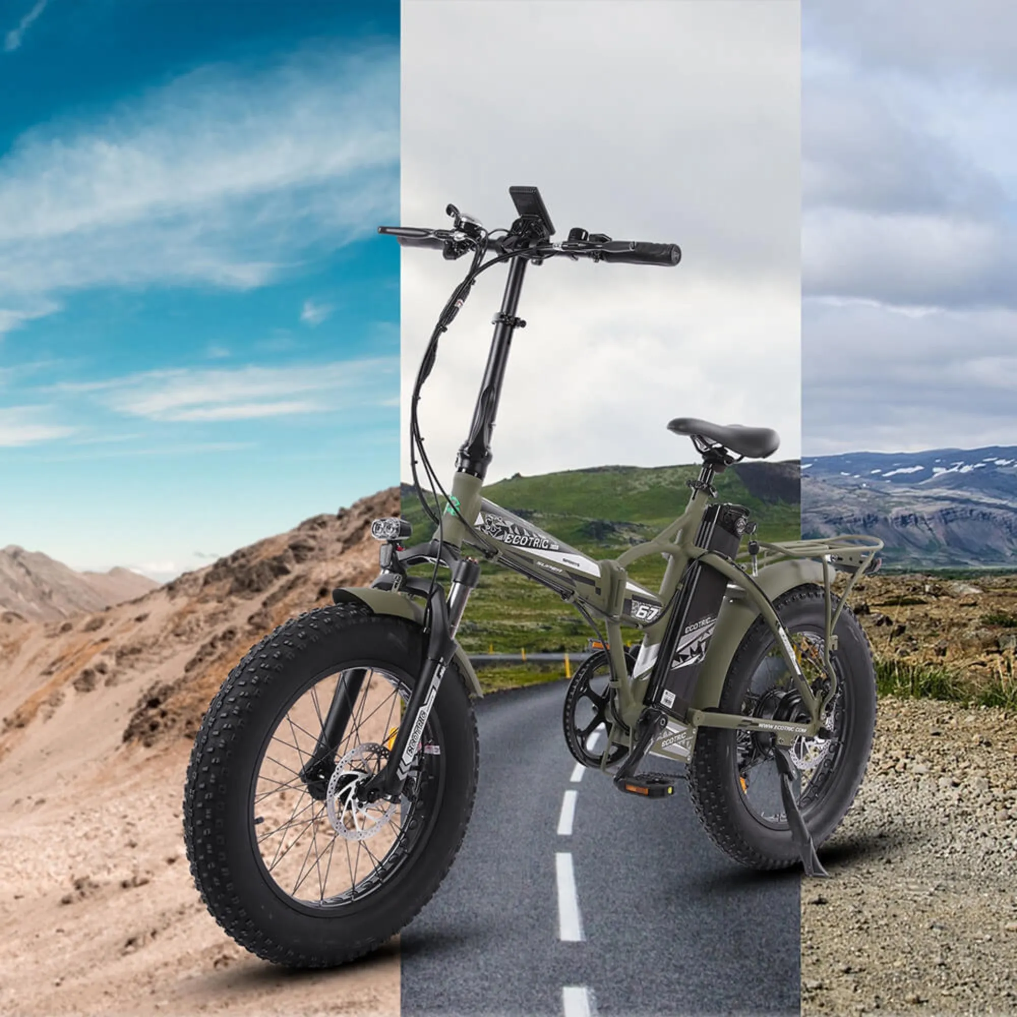 Ecotric 500W 20" Fat Portable and Folding Electric Bike