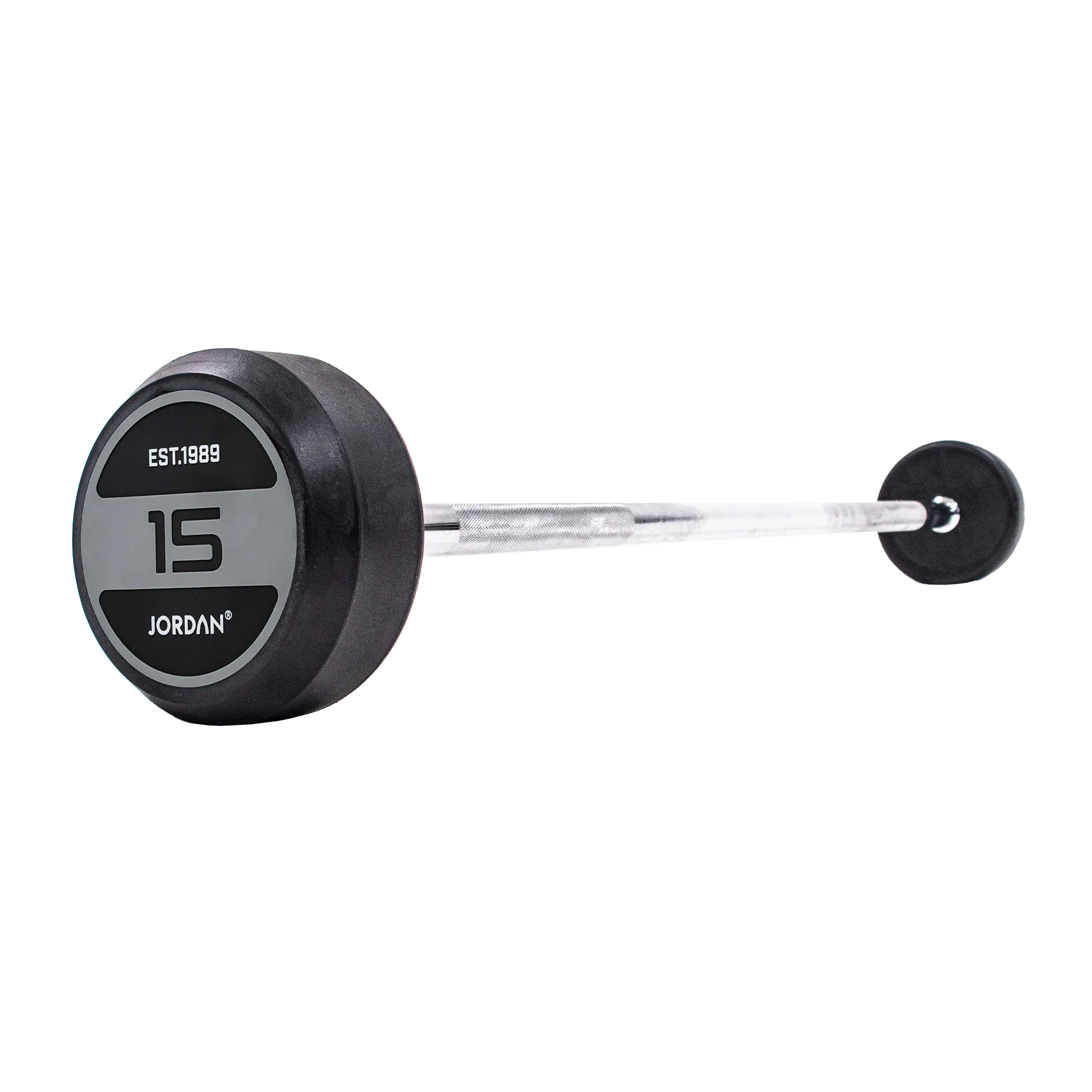 JORDAN Rubber Barbells - Straight Bar (Grey)