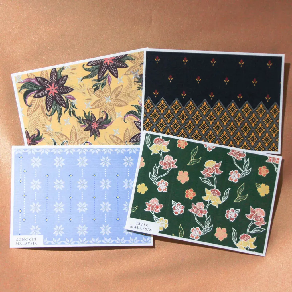 Life Design Studio: Woven Batik And Songket Postcard