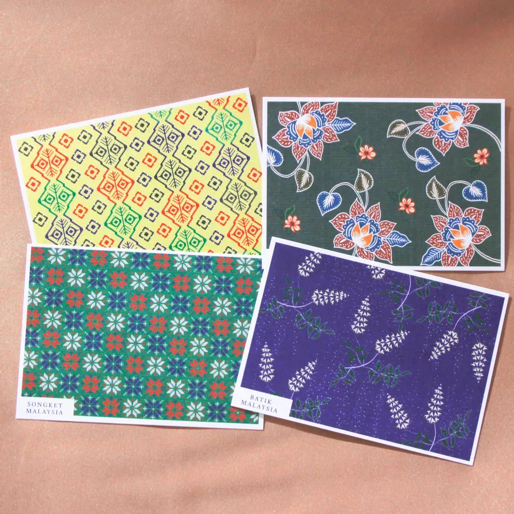 Life Design Studio: Woven Batik And Songket Postcard