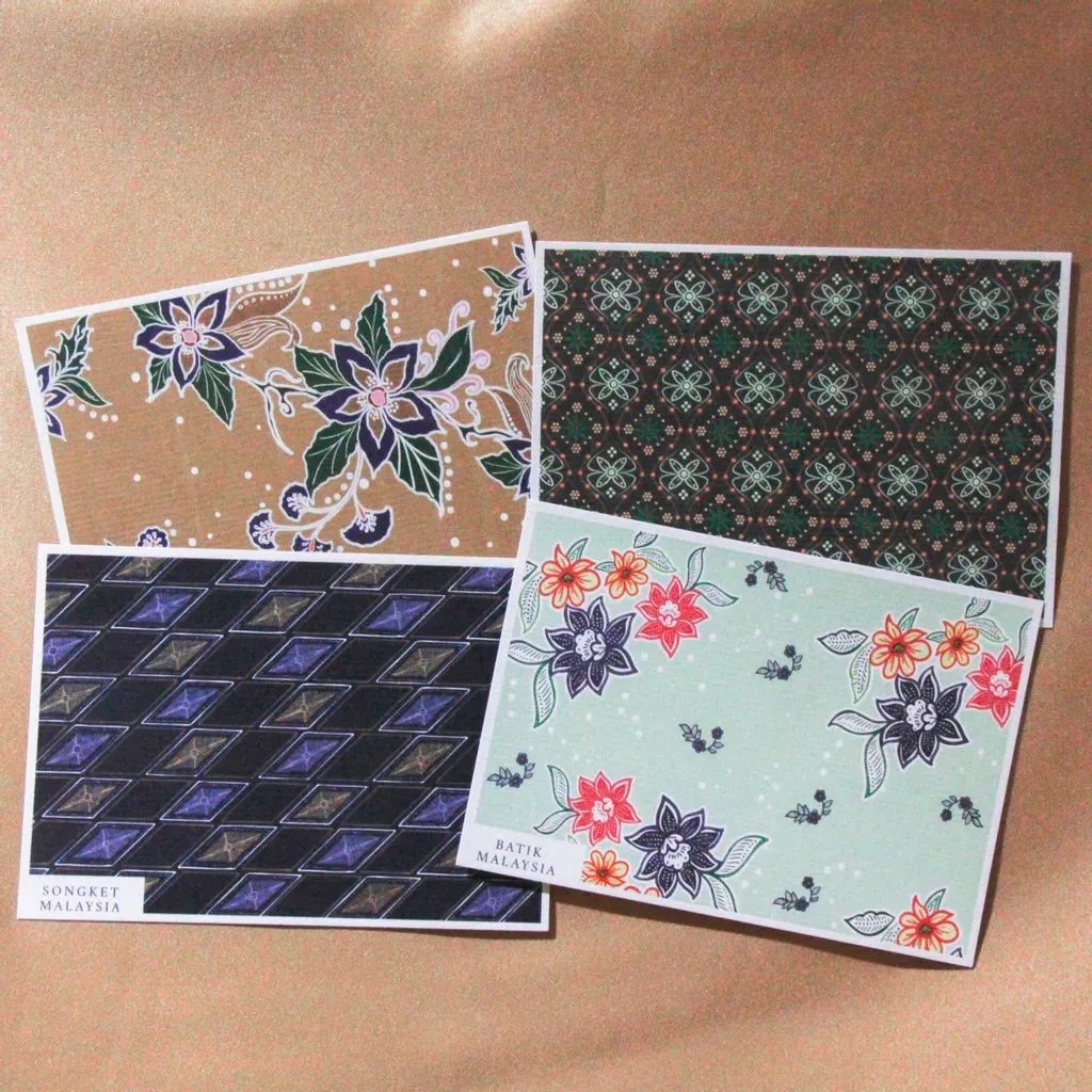 Life Design Studio: Woven Batik And Songket Postcard