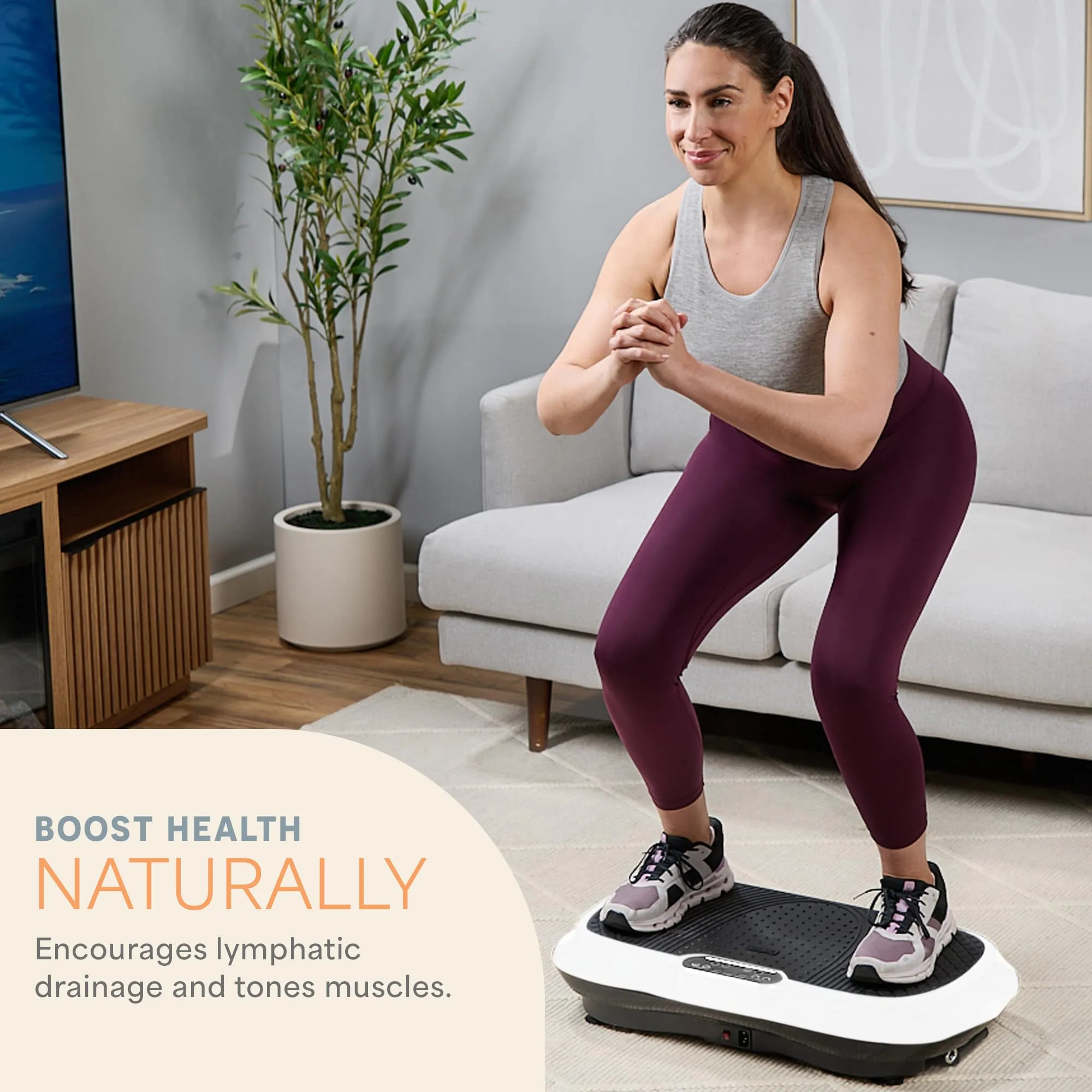 LifePro Vibration Plate Exercise Machine - Whole Body Workout Vibration Fitness Platform w/ Loop Bands - Home Training Equipment for Weight Loss & Toning - Remote, Balance Straps, Videos & Manual