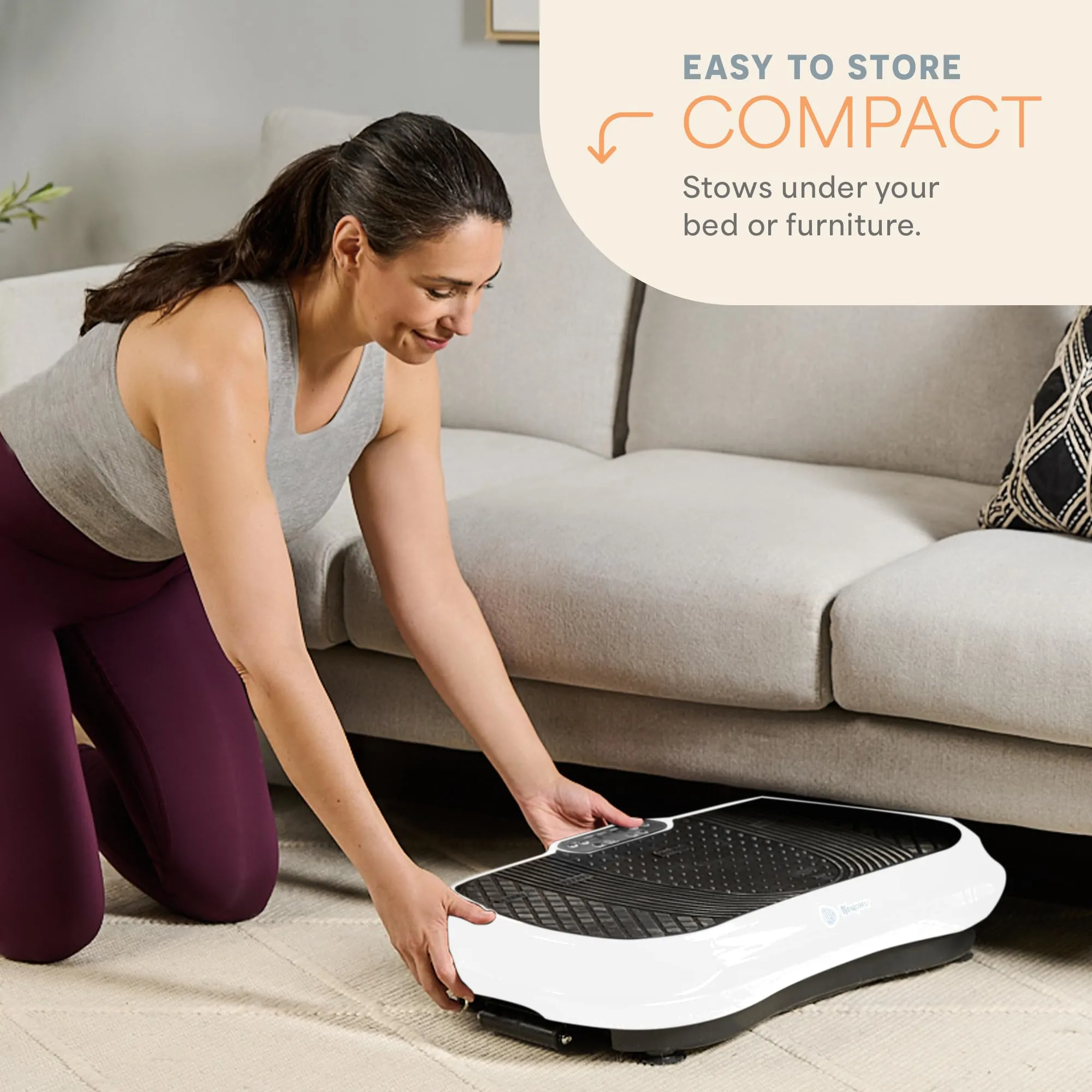 LifePro Vibration Plate Exercise Machine - Whole Body Workout Vibration Fitness Platform w/ Loop Bands - Home Training Equipment for Weight Loss & Toning - Remote, Balance Straps, Videos & Manual