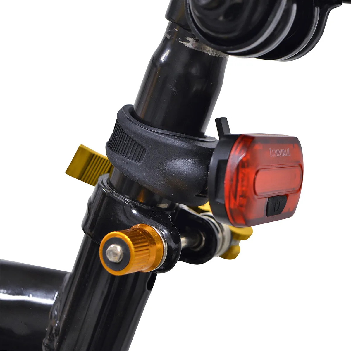 Lumintrail Rear Bike Light Bright Red LED Taillight 2 Light Modes for All Bikes Easy To Install