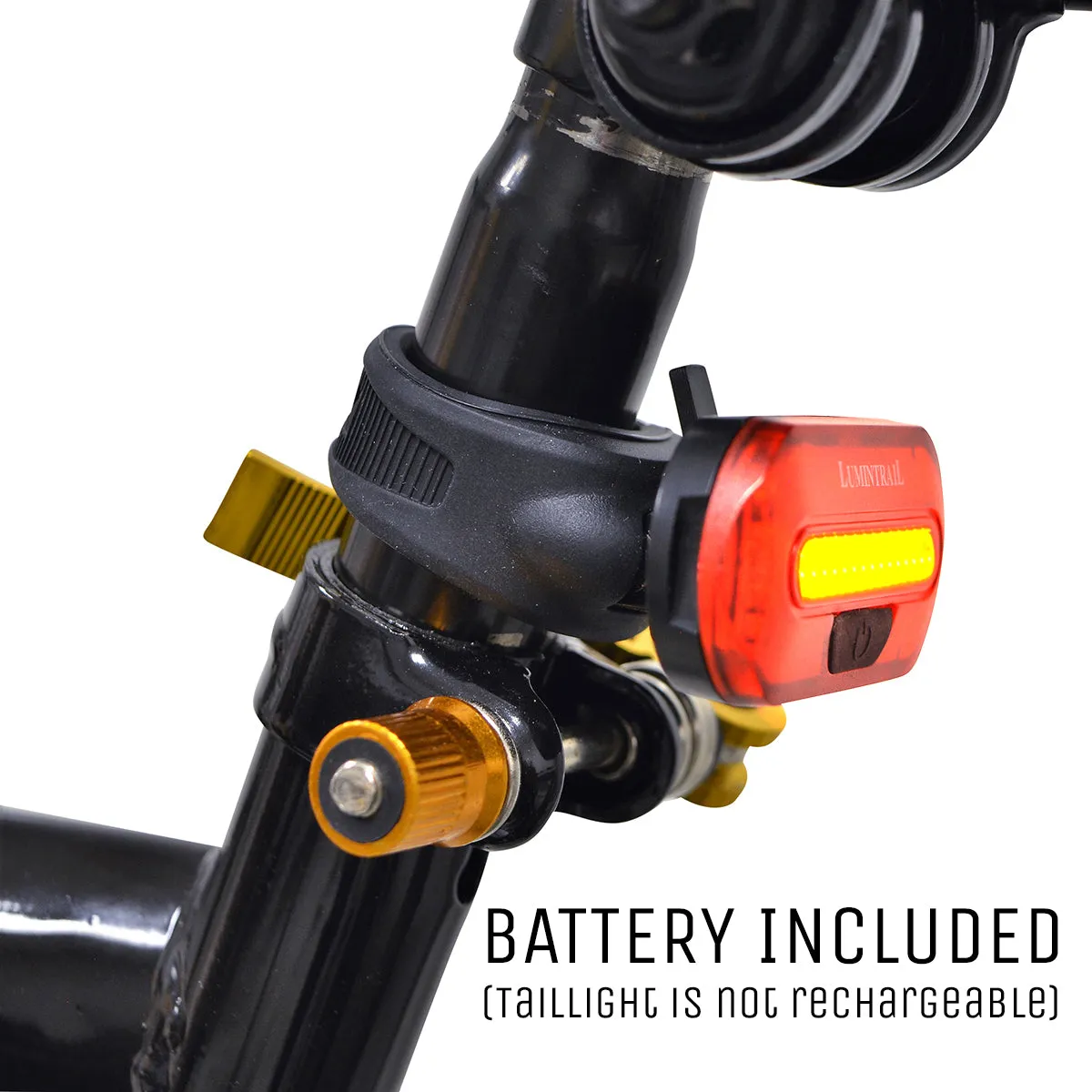 Lumintrail Rear Bike Light Bright Red LED Taillight 2 Light Modes for All Bikes Easy To Install