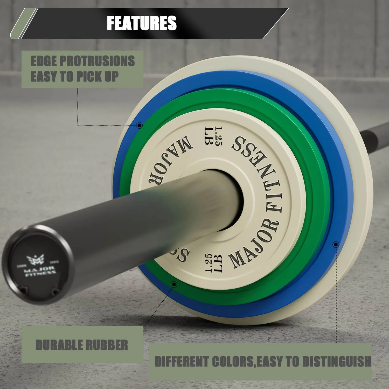 MAJOR FITNESS Change Plates 1.25LB-10LB Set