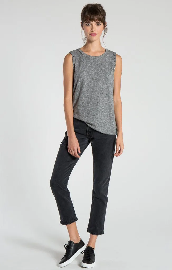n:Philanthropy - Edith Muscle Tank With Studs Heather Grey