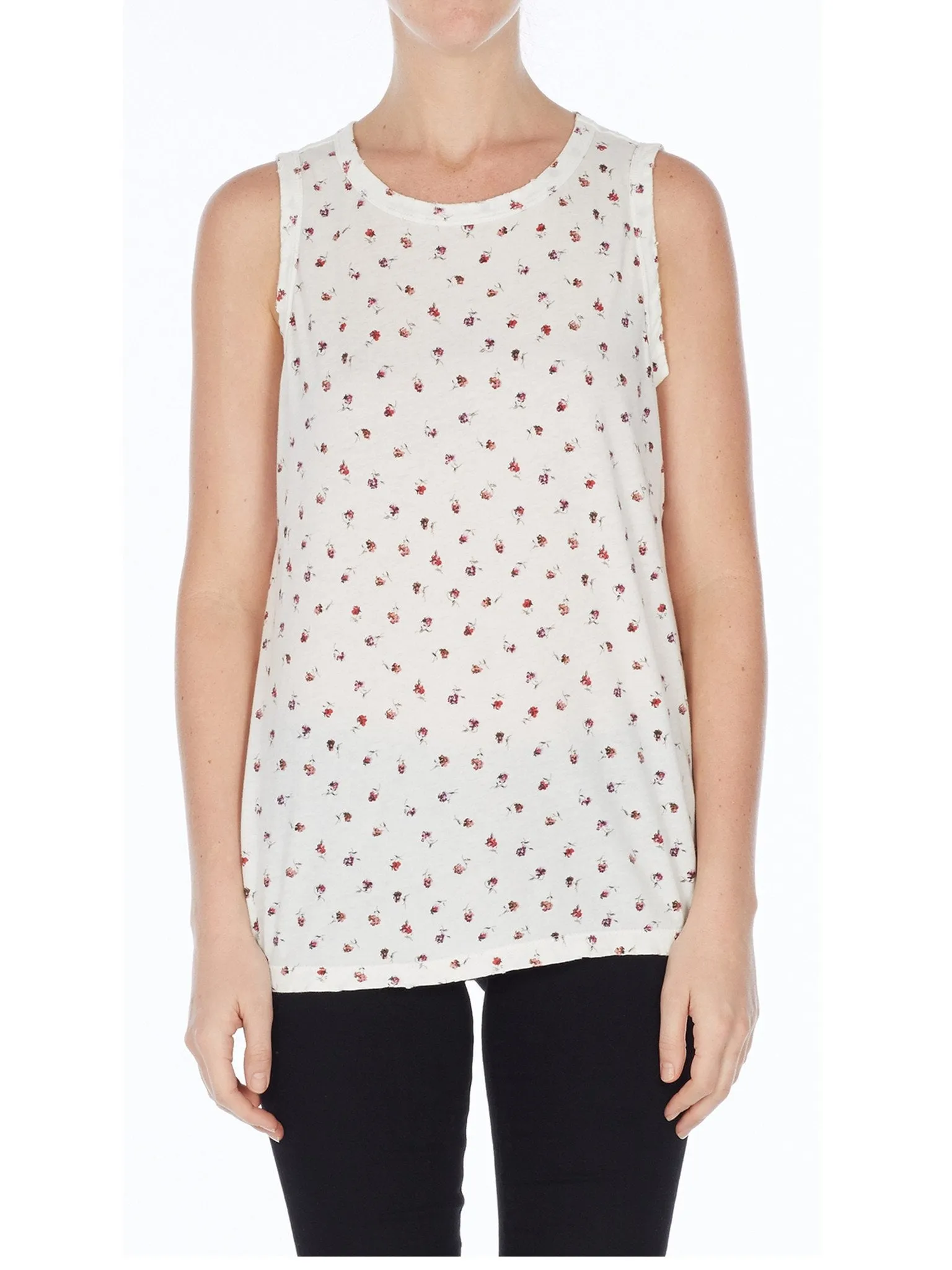 The Muscle Tee Dirty White Rose Ditsy