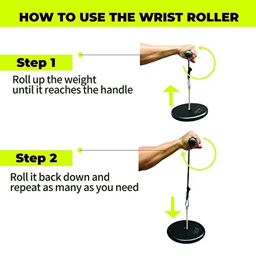 Wrist and Forearm Blaster, Muscle Strength Wrist Roller & Forearm Roller for Training with Soft Foam Grip Handles, Weight-Bearing Rope Training Fitness Equipment Anti-Slip for Gym and Home