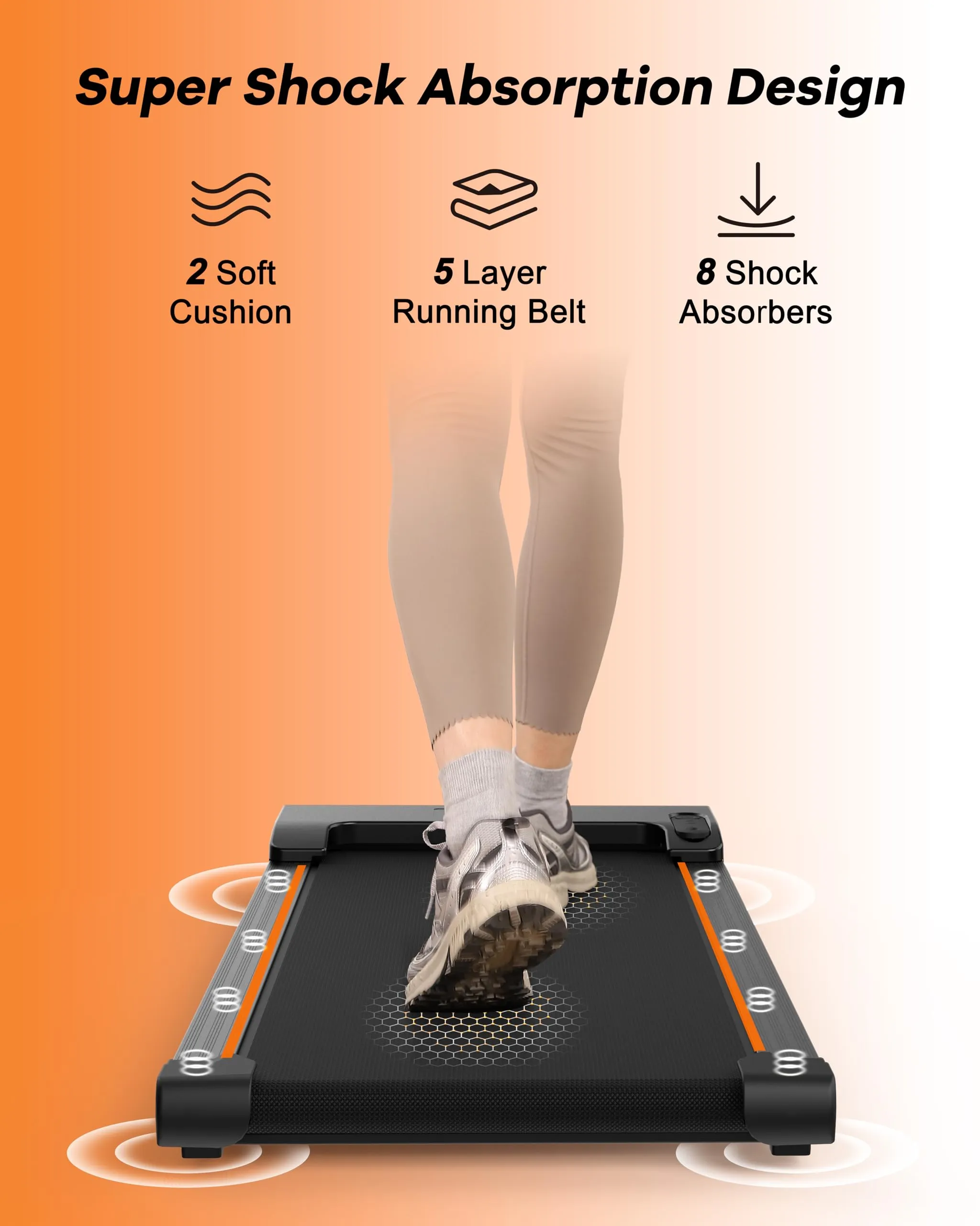 YRUN Walking Pad Under Desk Treadmill for Home and Office, Portable Small Treadmill 2.5HP Super Quiet Brushless Motorized Walking Jogging Running Machine with Remote Control